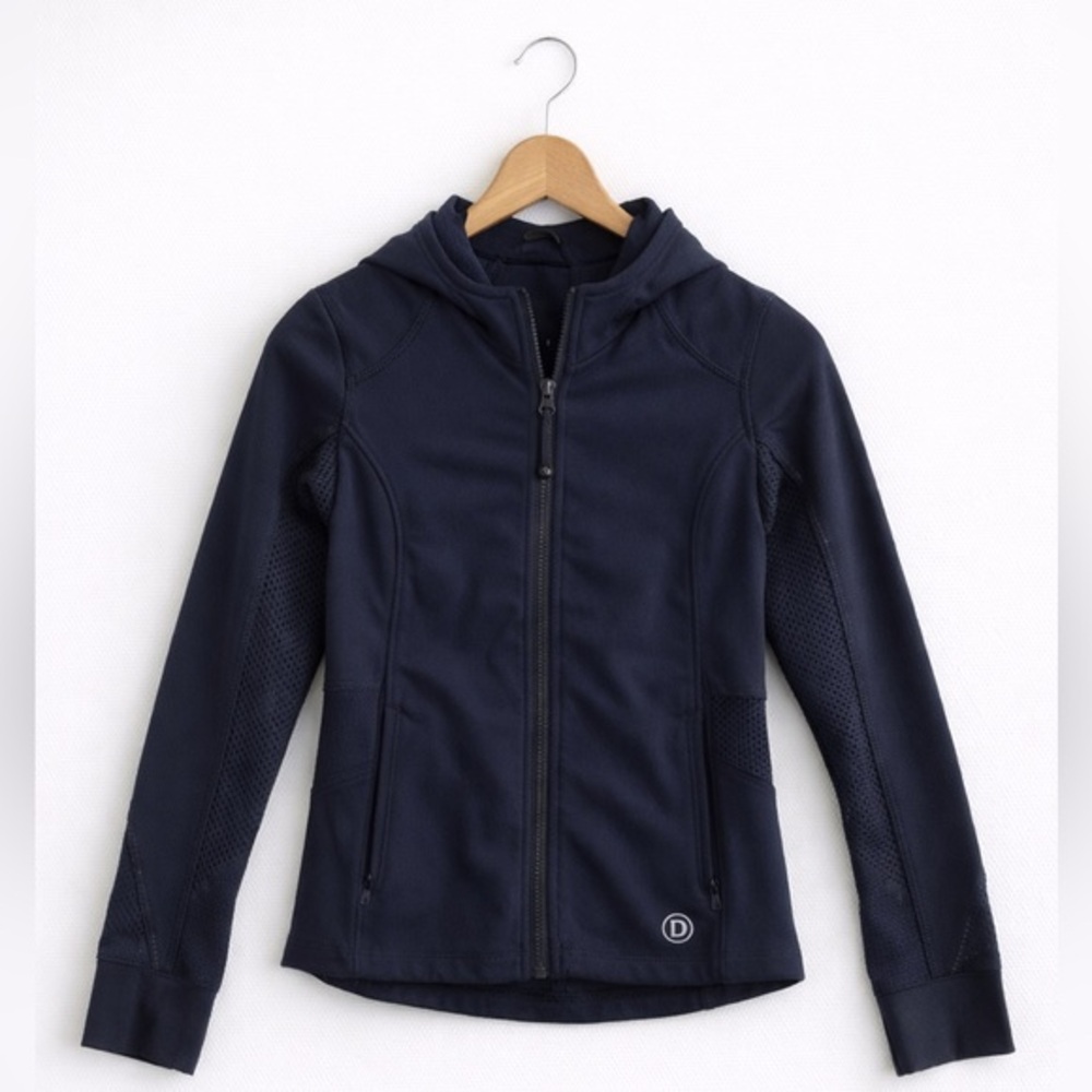 Dover Dark Blue Kids Zip-Up Athletic Hoodie Small
